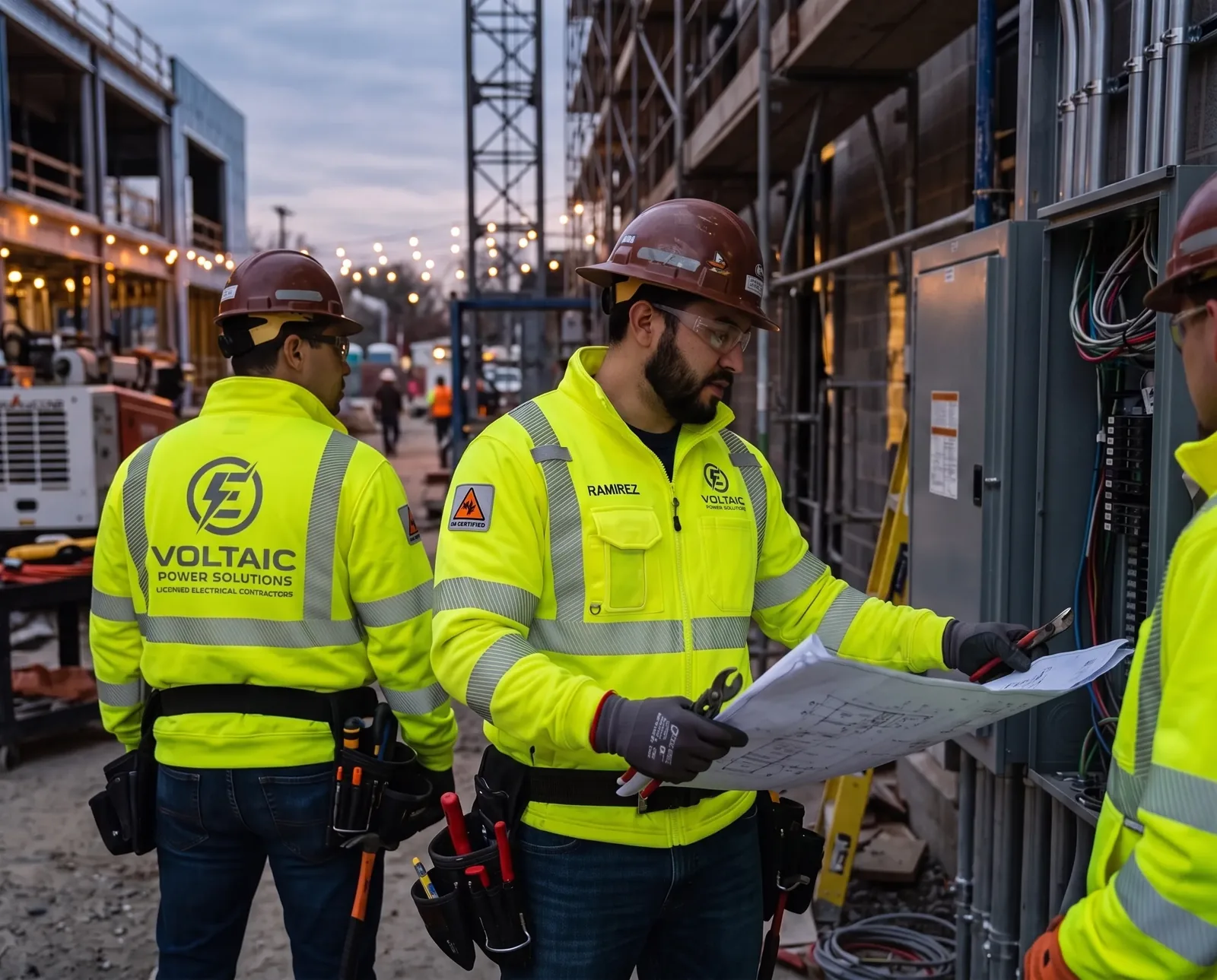 Custom printed apparel and signage for Electrical Contractors