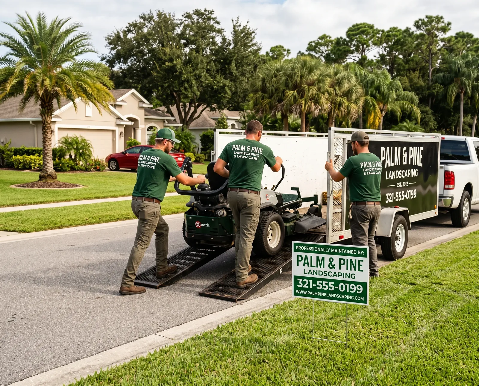 Custom printed apparel and signage for Landscaping Companies
